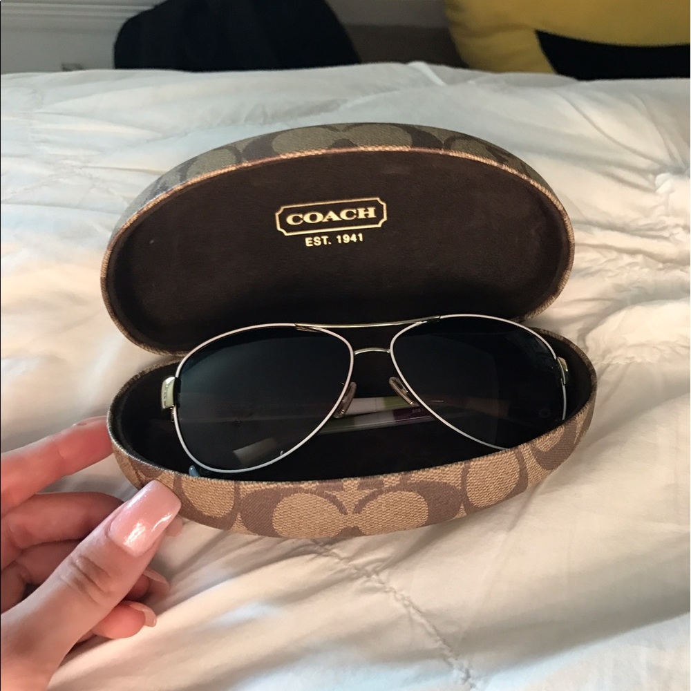 Coach white/gold sunglasses