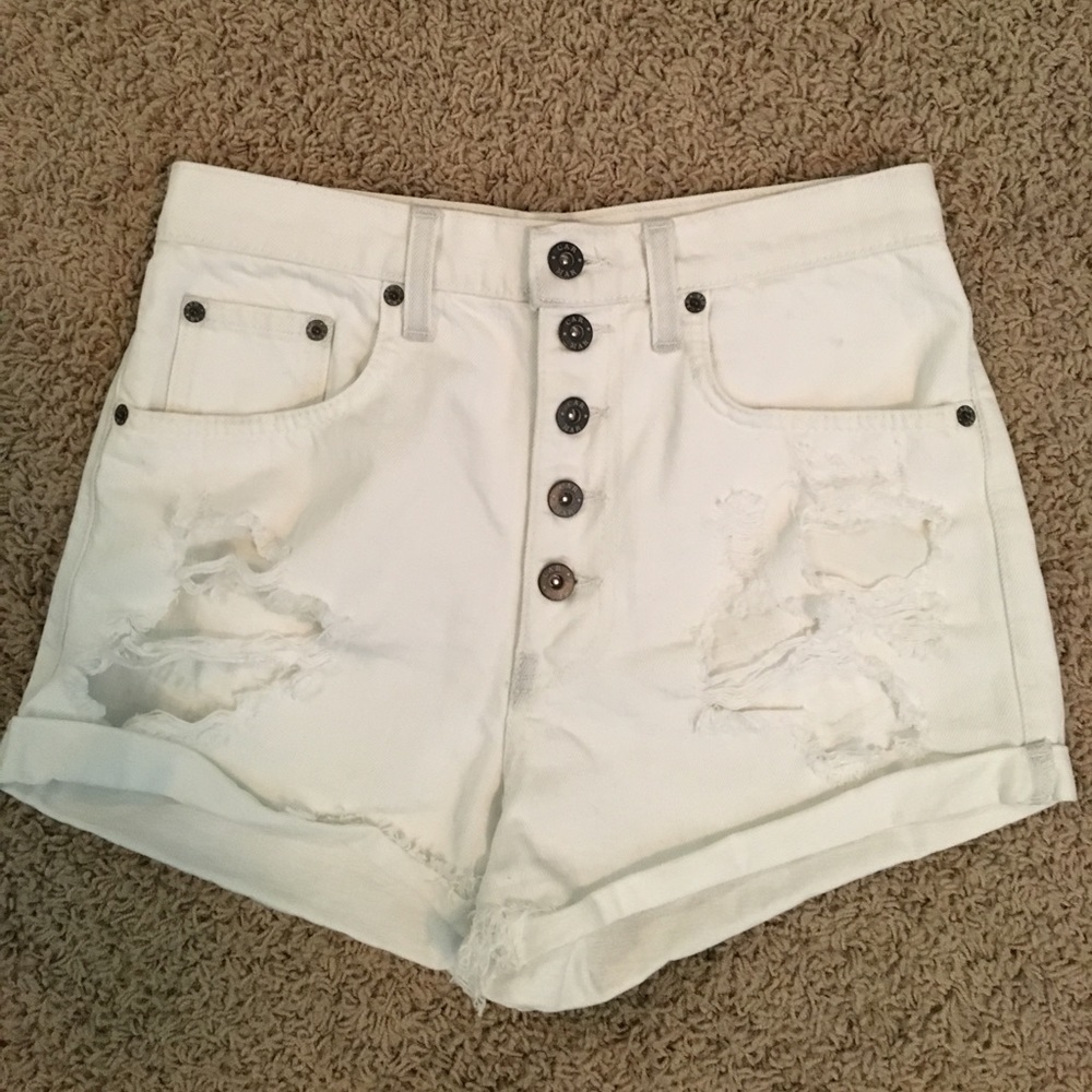 White ripped jeans