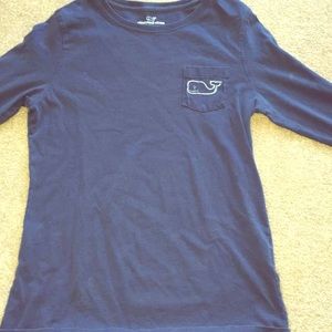 Navy Vineyard Vines Pocket Tee