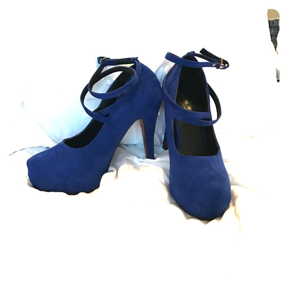 Blue high heels