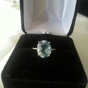 AMAZING 5.00 CTW GENUINE OVAL BLUE TOPAZ RING