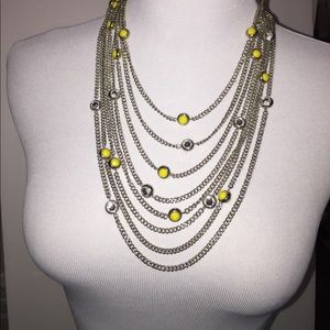 LOFT Multi chain silver color necklace