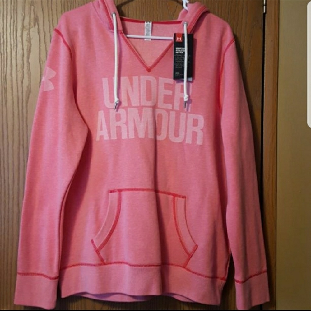 Under Armour (L) V-neck Pink hoodie BNWT