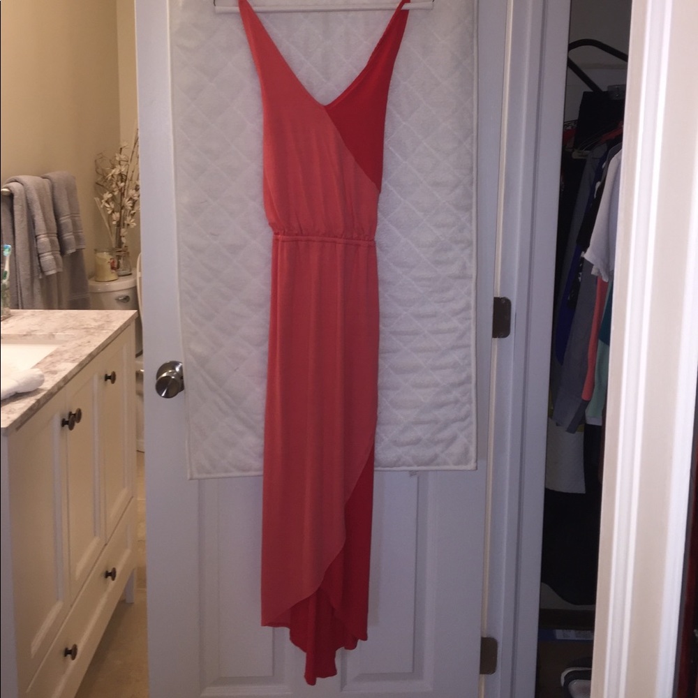 Coral maxi dress. XS