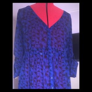 Fun sheer black and blue dress by Torrid