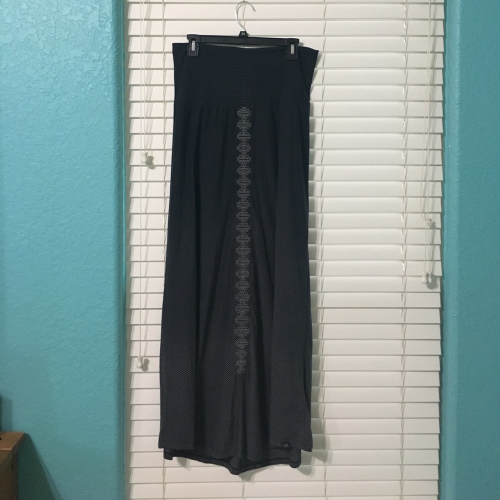 Grey embroidered Prana Maxi Skirt