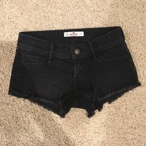 Hollister black denim shorts