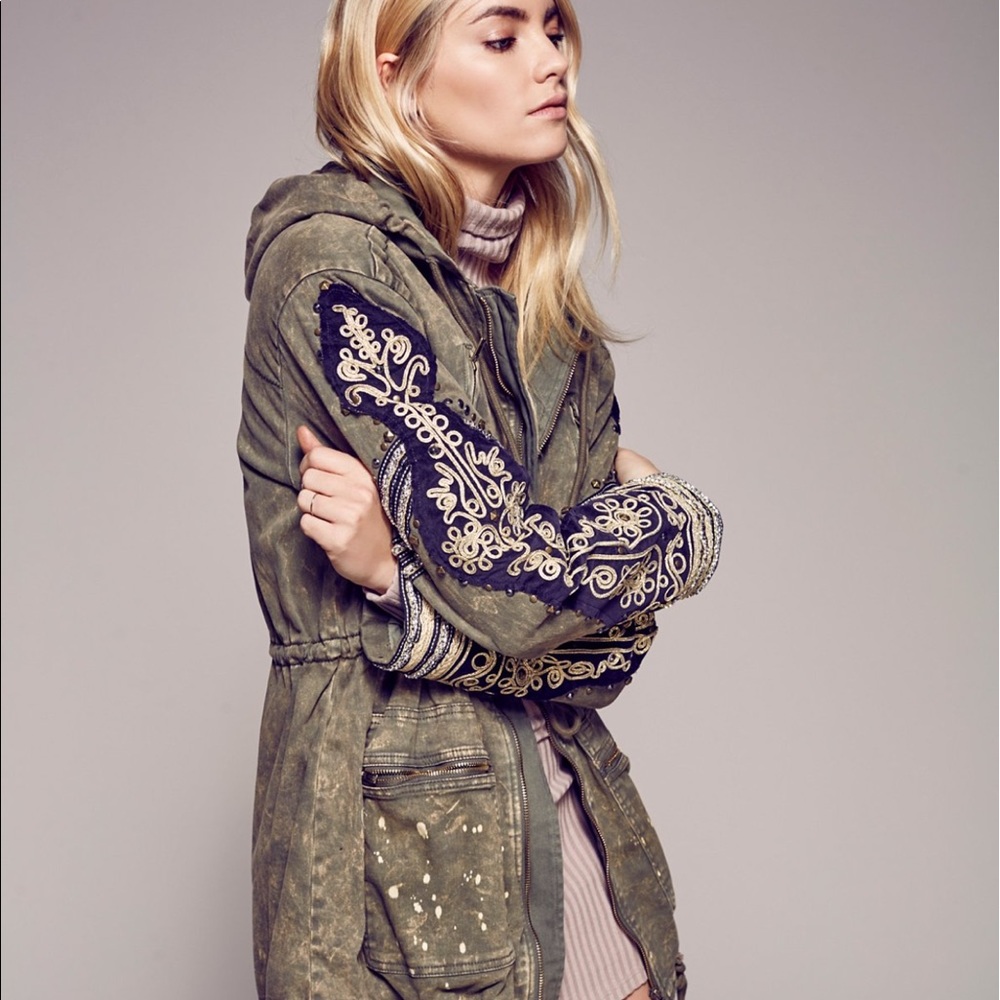 Free people Golden quills parka jacket!!!!