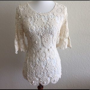 Doily beach cover up/top