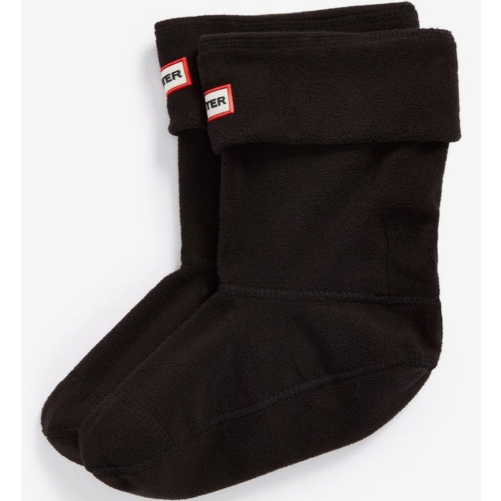 Hunter Black Fleece Welly Socks (short boots)