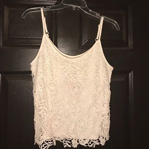 Mossimo White Crochet Tank