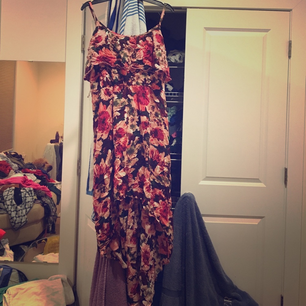 Floral high low maxi dress