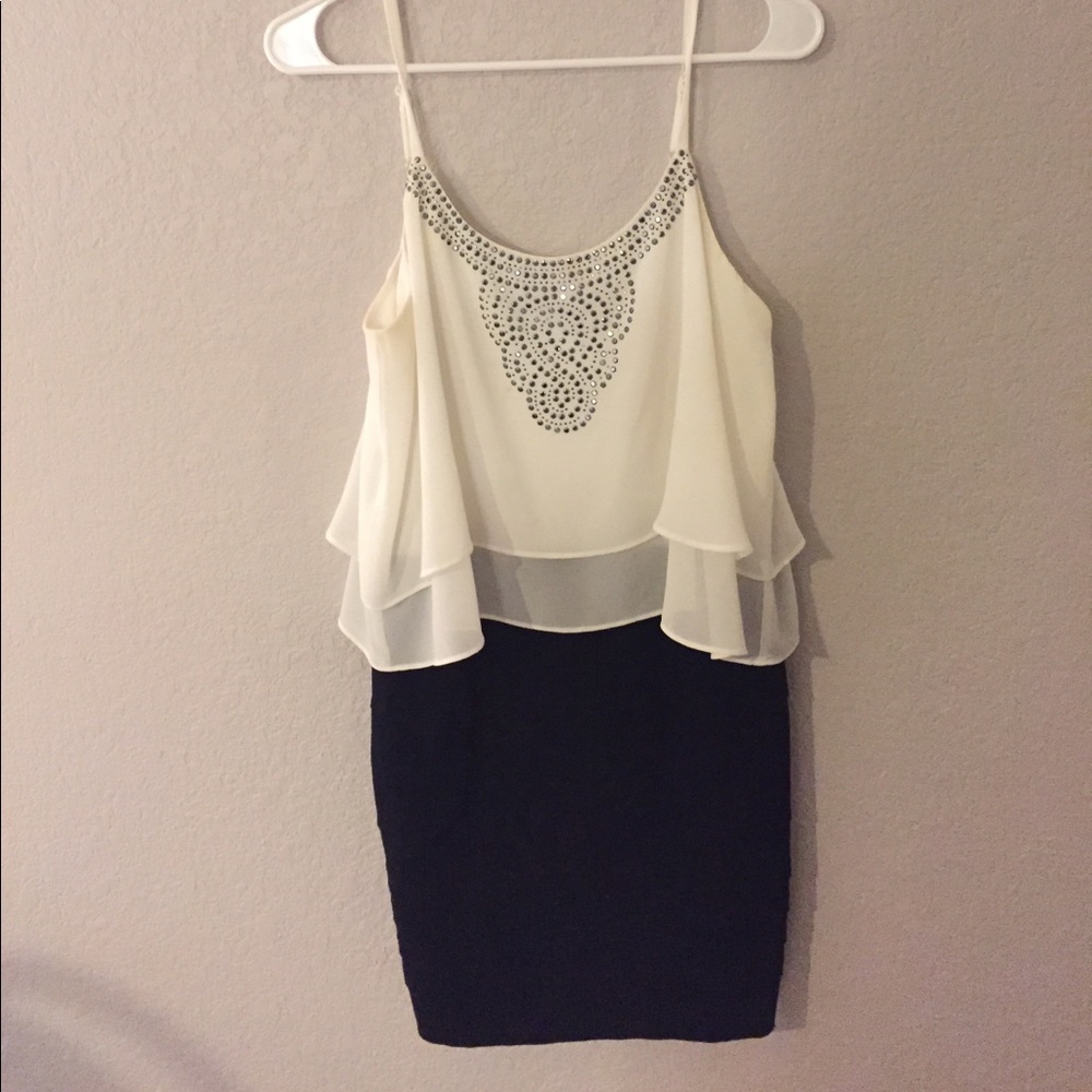 black and white dress