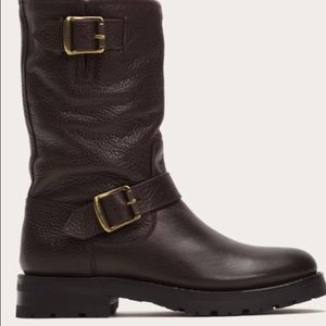 🔥FRYE "NATALIE MID ENGINEER LUG SHEARLING Sz 8.5