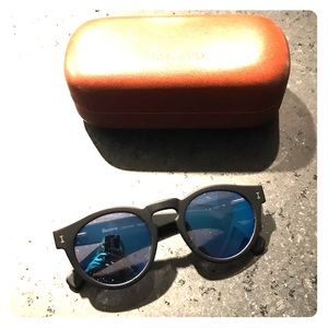 Illesteva sunglasses (black frame, blue shades)