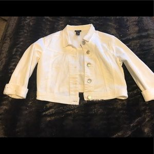 White cropped jean jacket