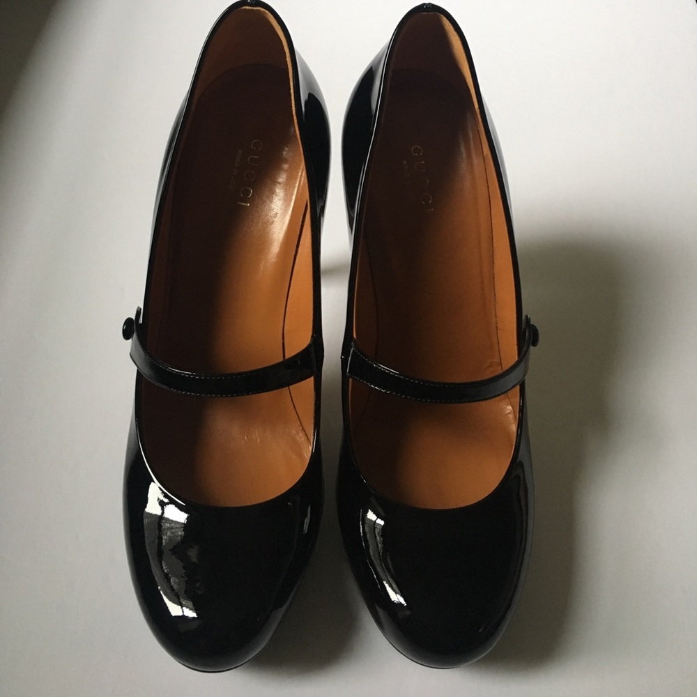 GUCCI Vernice Betty Platform Patent Black Leather - Picture 2 of 7