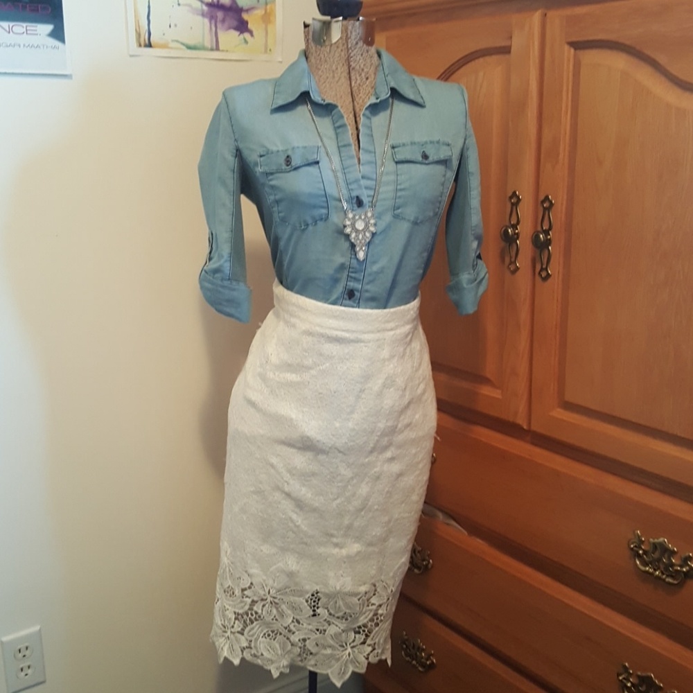 Lace high waist skirt