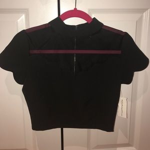 Black Sheer Crop Top