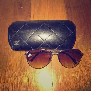 Authentic Chanel Aviator Sunglasses