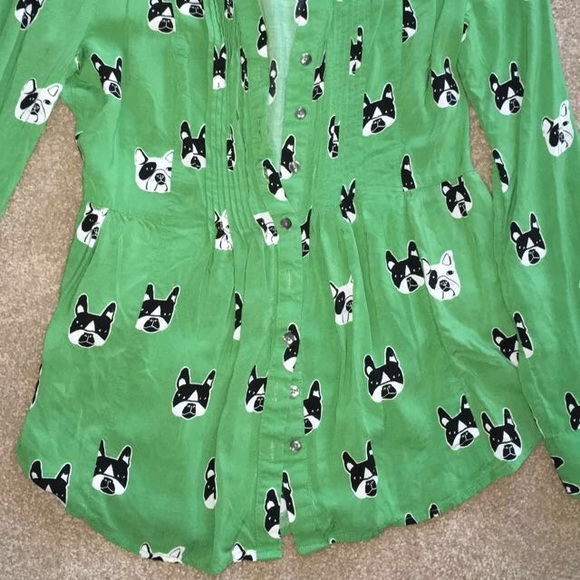 Anthropologie French Bulldog Blouse - Picture 2 of 2