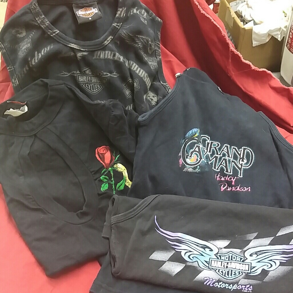 4 pk older harley shirts