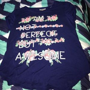 Navy blue "I am not perfect but awesome " top