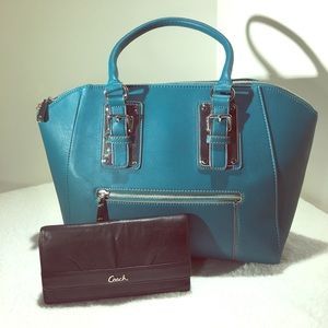 *BUNDLED* Caelin City Buckel Satchel & Coach