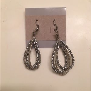 Silver beaded earrings