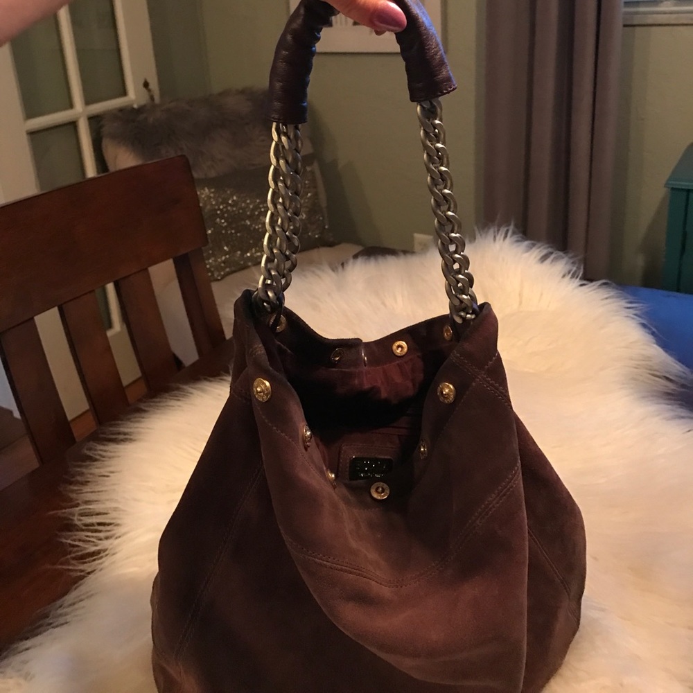 Brown suede bag
