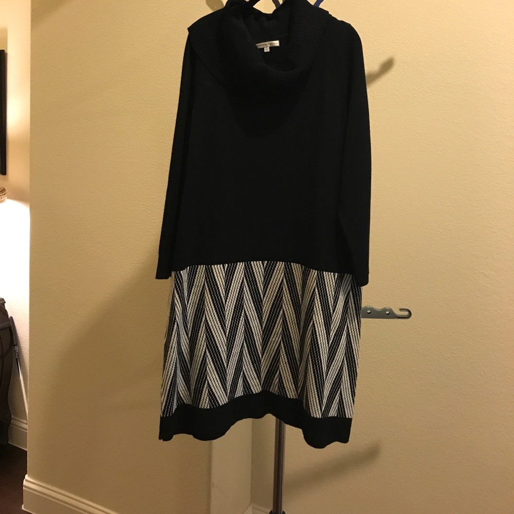 Black and white sweater dress
