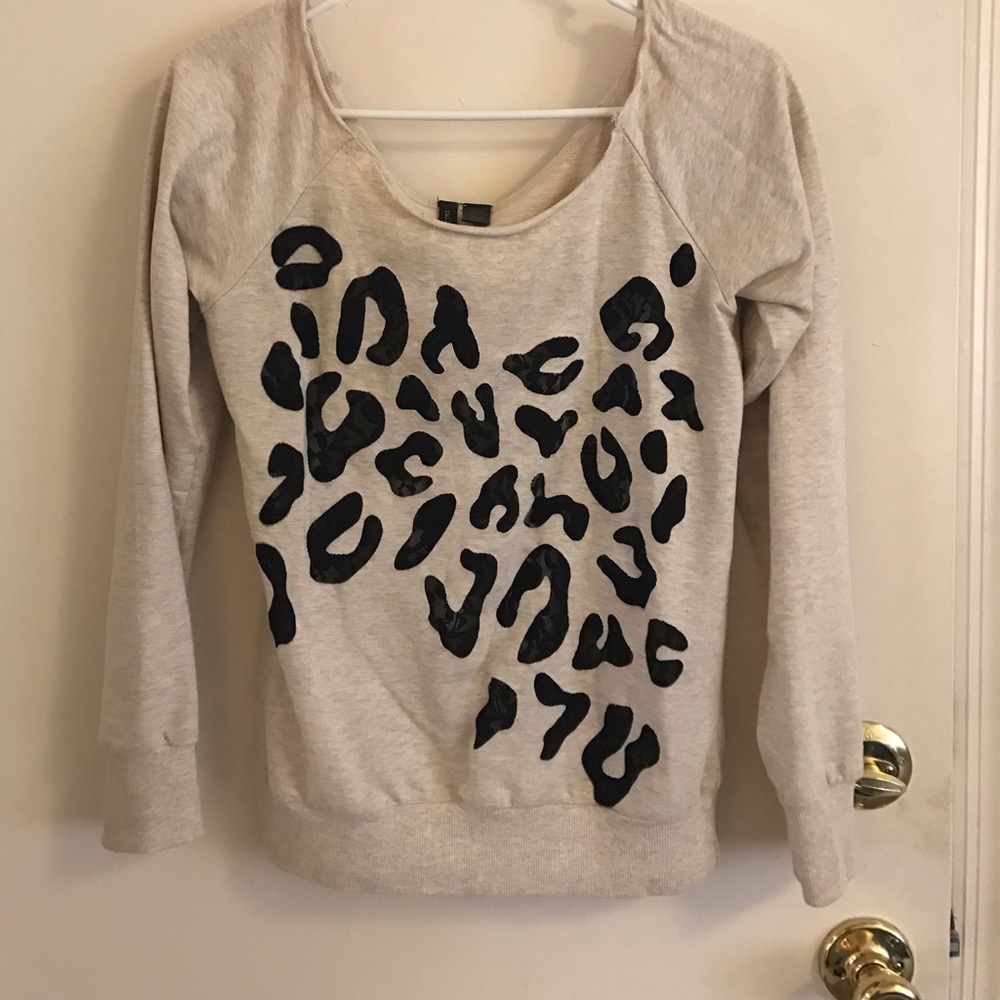 XS- FULL TILT- Leopard Lace print sweater