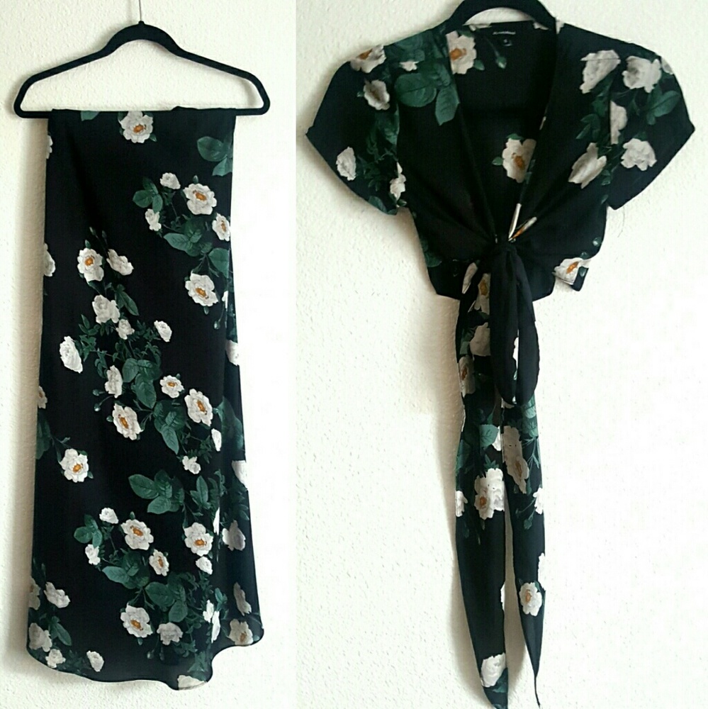 Rose Print 2 Piece Dress
