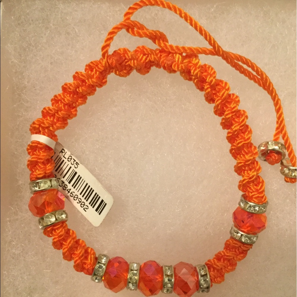 Orange Jeweled Bracelet