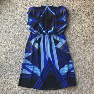 Express Geometric Strapless Dress