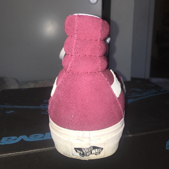 Burgundy high top vans (lightly worn) - Picture 2 of 3