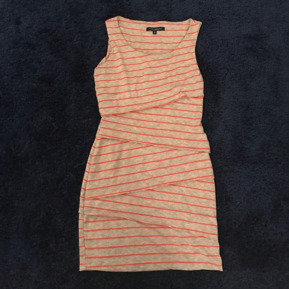 Orange and Beige Bodycon Dress