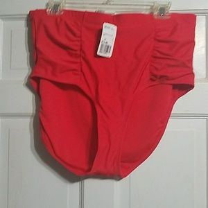 Red high waist forever 21 bathing suit bottom