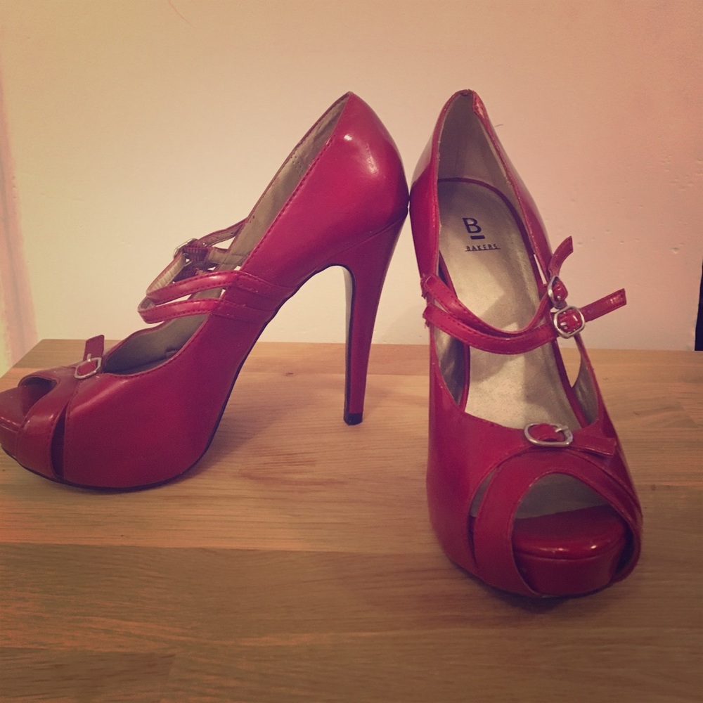 Red Bakers stilettos