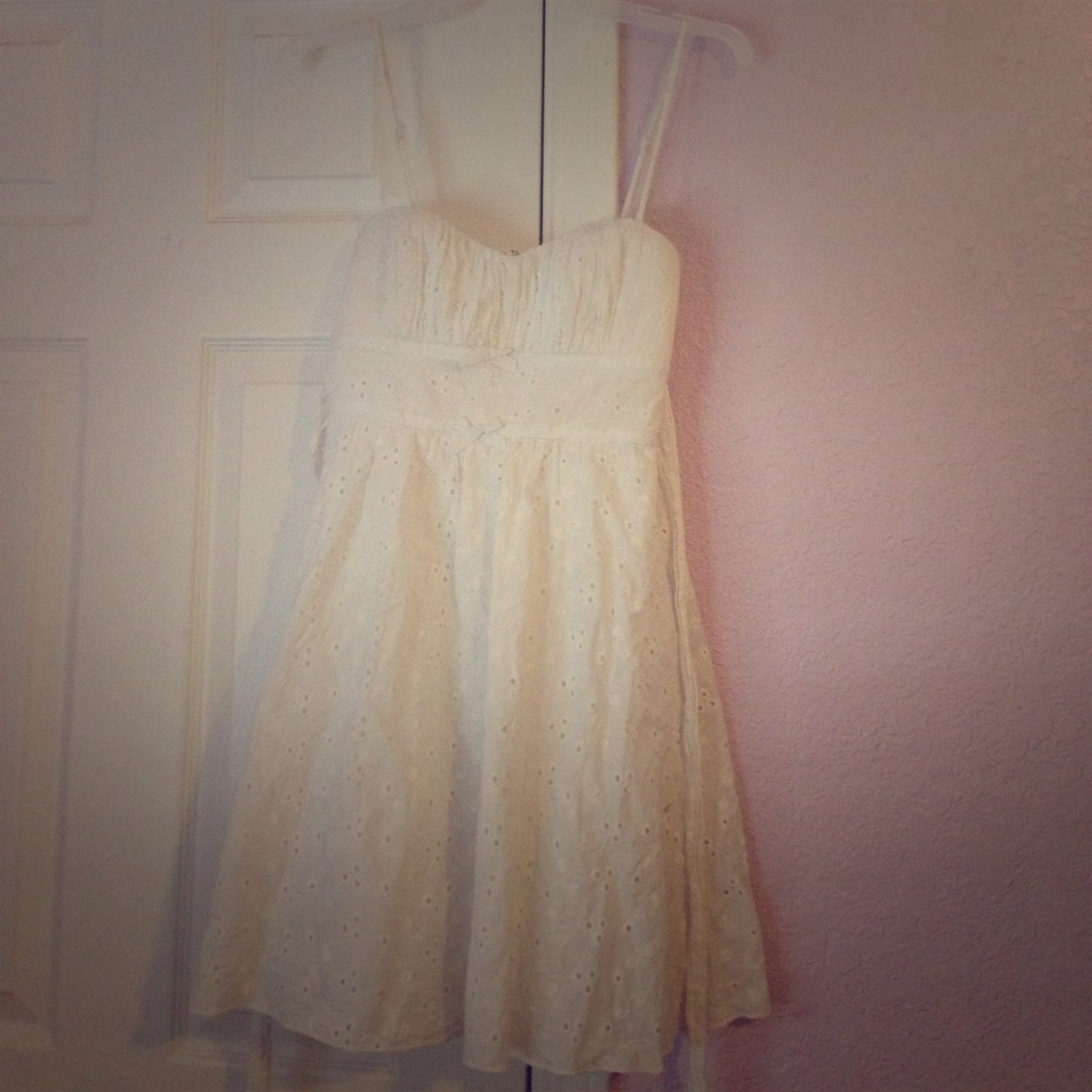 White spaghetti strapped dress