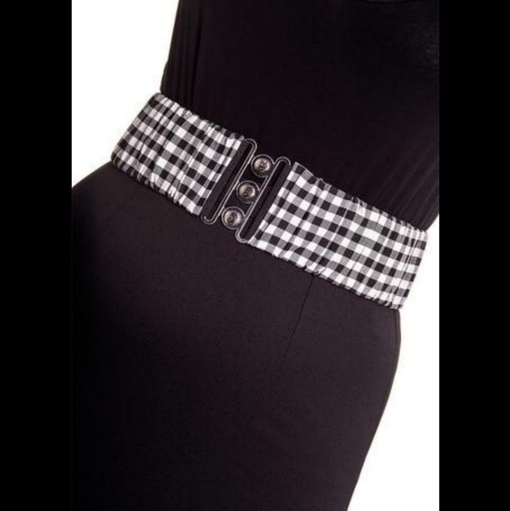 Hell Bunny Gingham Stretch Waist Belt Sz M