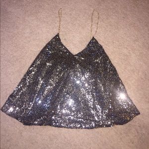 Sequin crop top