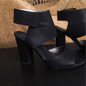 Black chunky heel sandals