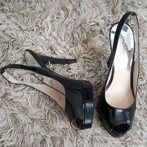 Michael Kors Patent Leather Platform Slingbacks