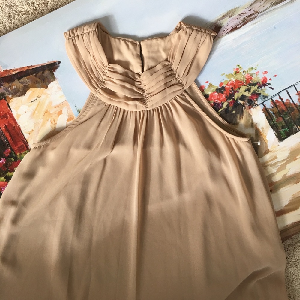 Vera Moda beige chiffon round neck tank dress - Picture 3 of 4