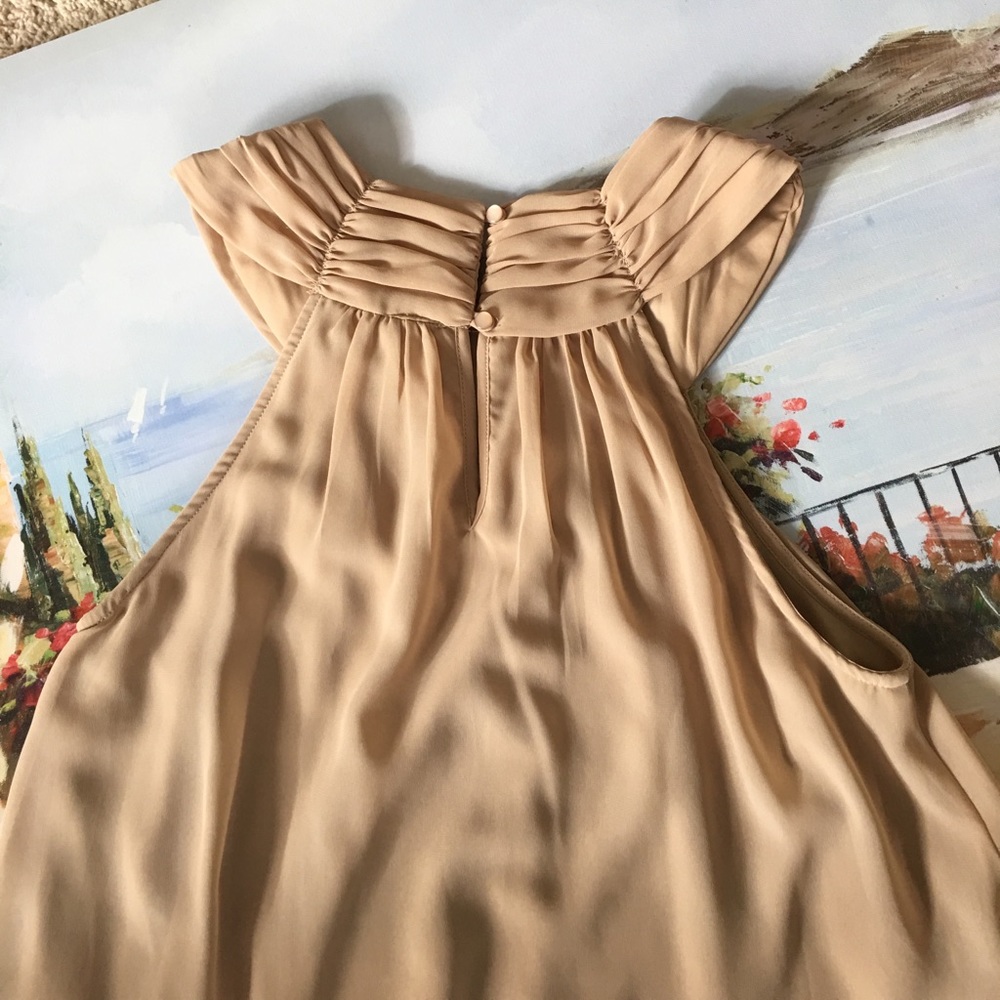 Vera Moda beige chiffon round neck tank dress - Picture 4 of 4