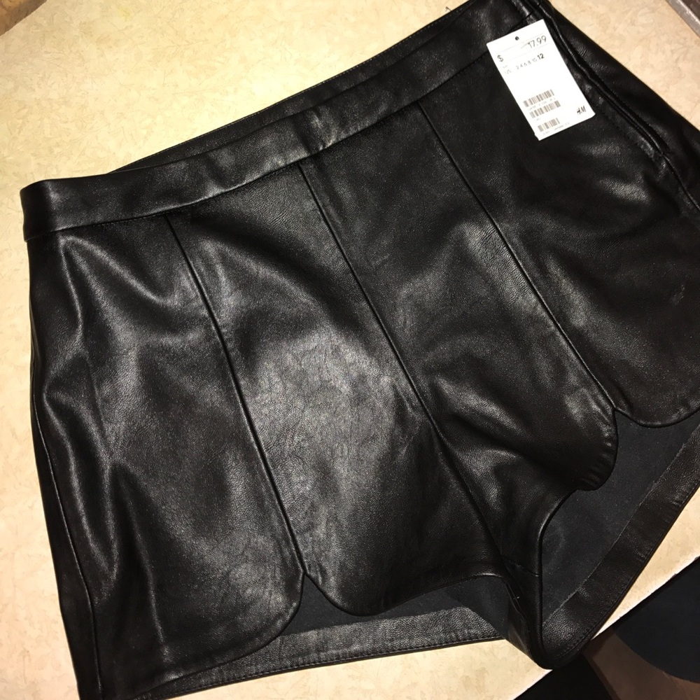 H&M leather shorts!!