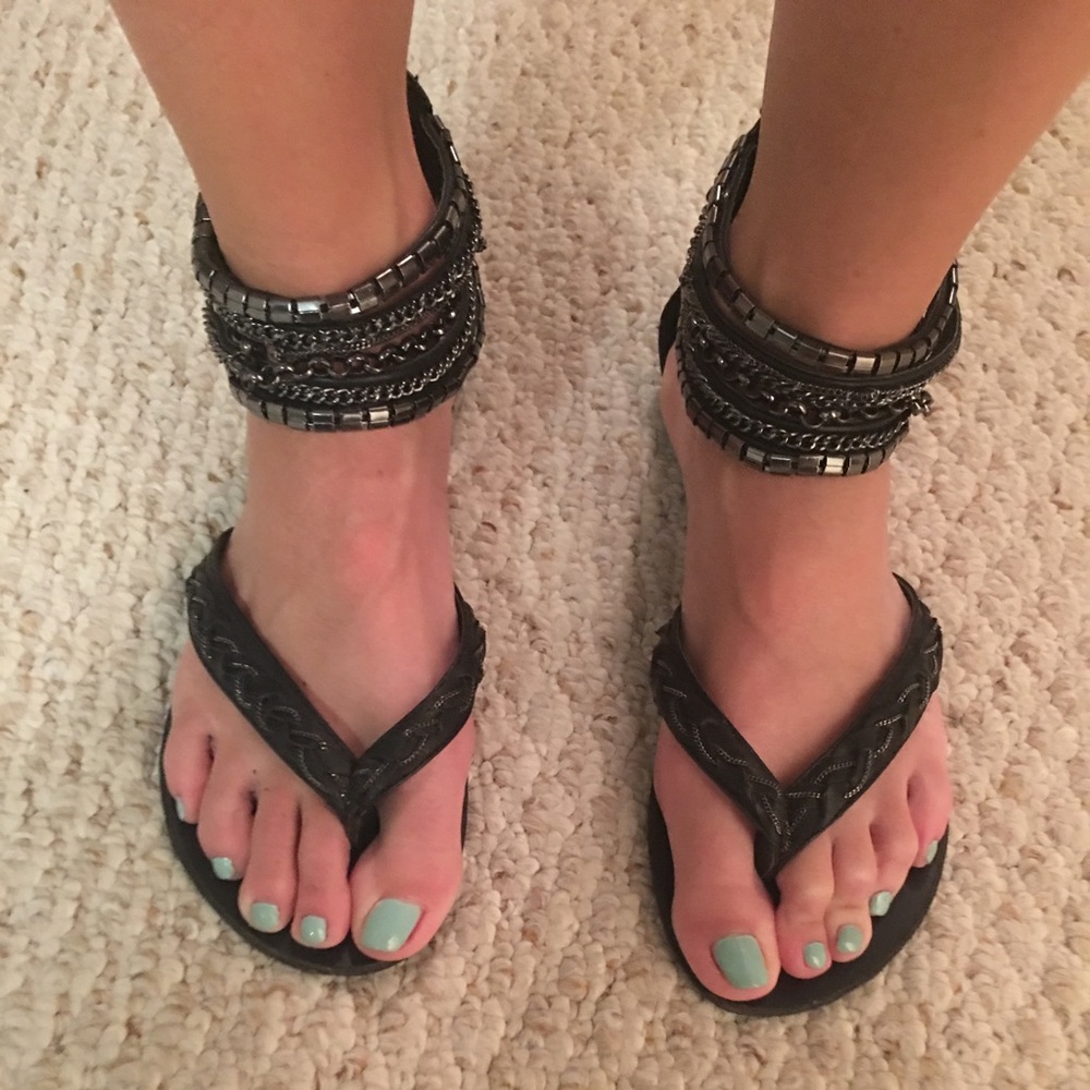 Black Ankle Sandals