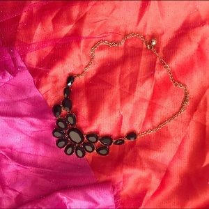 Black stone statement necklace