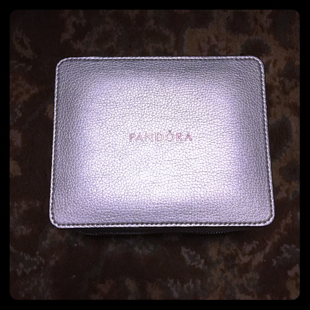 Silver pandora zip jewelry box